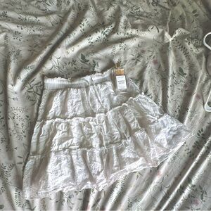 White Eyelash lace skirt